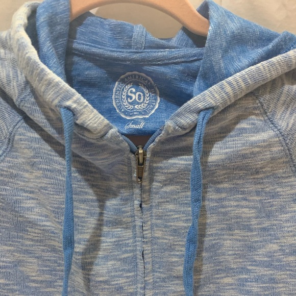 So Light Blue Zip up Sweatshirt Hoodie - Picture 2 of 4